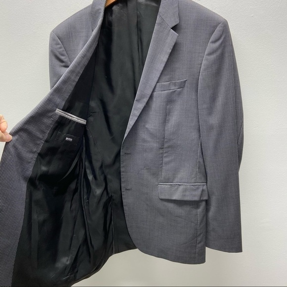 BOSS Hugo Boss Glen Plaid Blazer Jacket Mens 42L - Picture 3 of 11